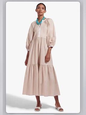 STAUD Tiered Poplin Maxi Dress